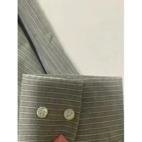 HUGO BOSS Long Sleeve Shirt Stretch Grey Striped Collar Dress Shirt 15 3/4 40 - Picture 11 of 12